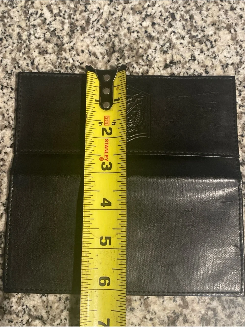 Vintage Y2K Bellerosa Black Leather checkbook/Wallet with Embossed Crest